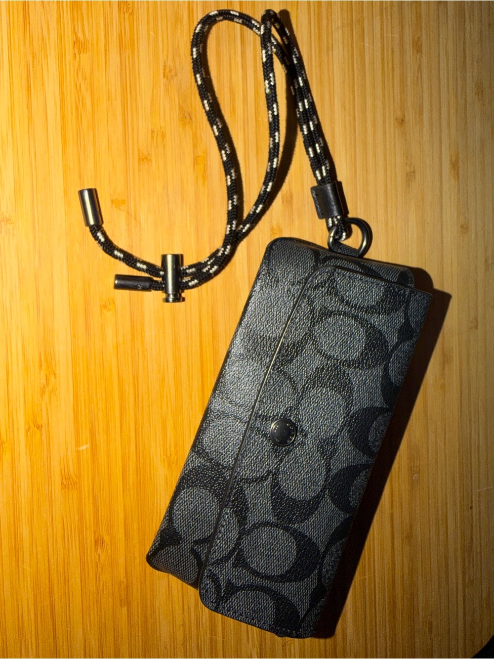 Authentic Coach Sunglasses Case in Signature Canvas with Lanyard
